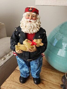 Biker Santa Clothtique Possible Dreams 'Easy Ridin' Figurine - Teddy Bear 1997